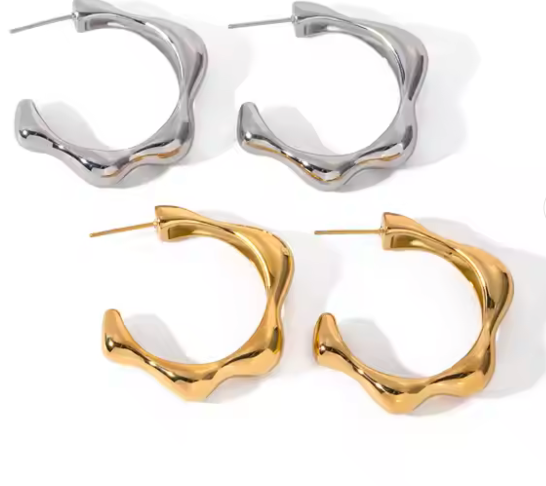 Open Hoop Gold Earrings