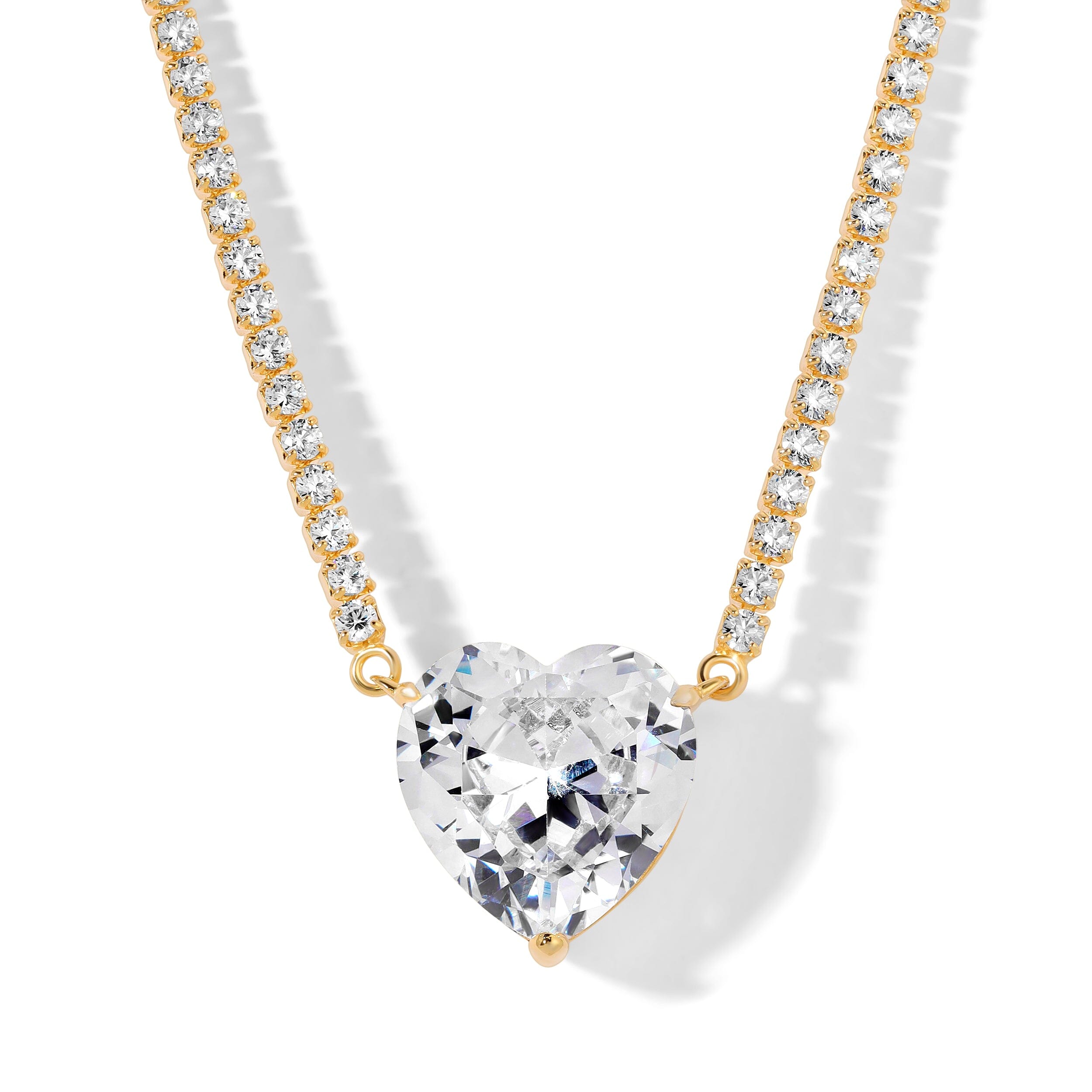 Tennis V Shaped diamond Necklace In 14K Rose Gold | Fascinating Diamonds