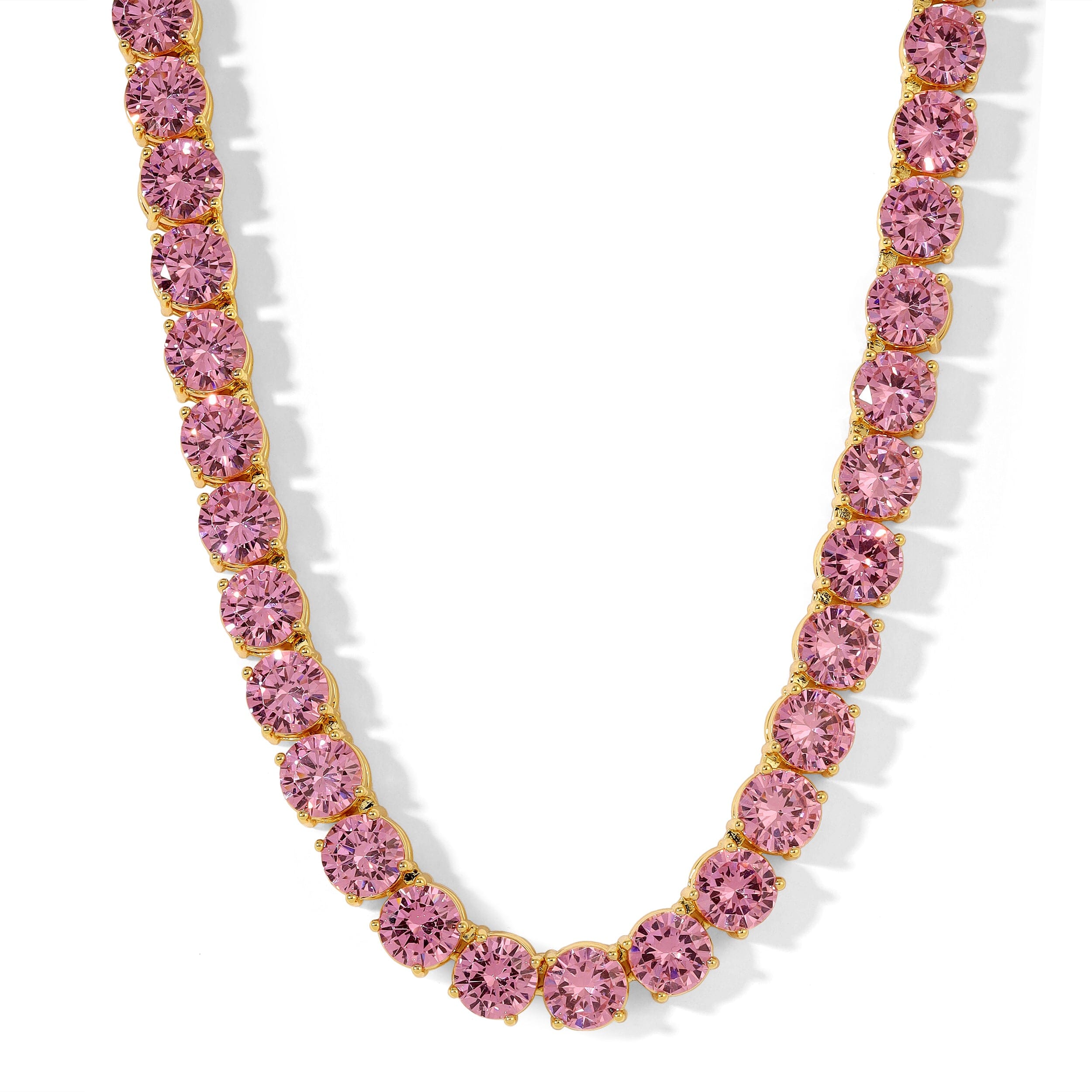 Boujee Tennis Necklace  Blush Pink – Valentina-Rose