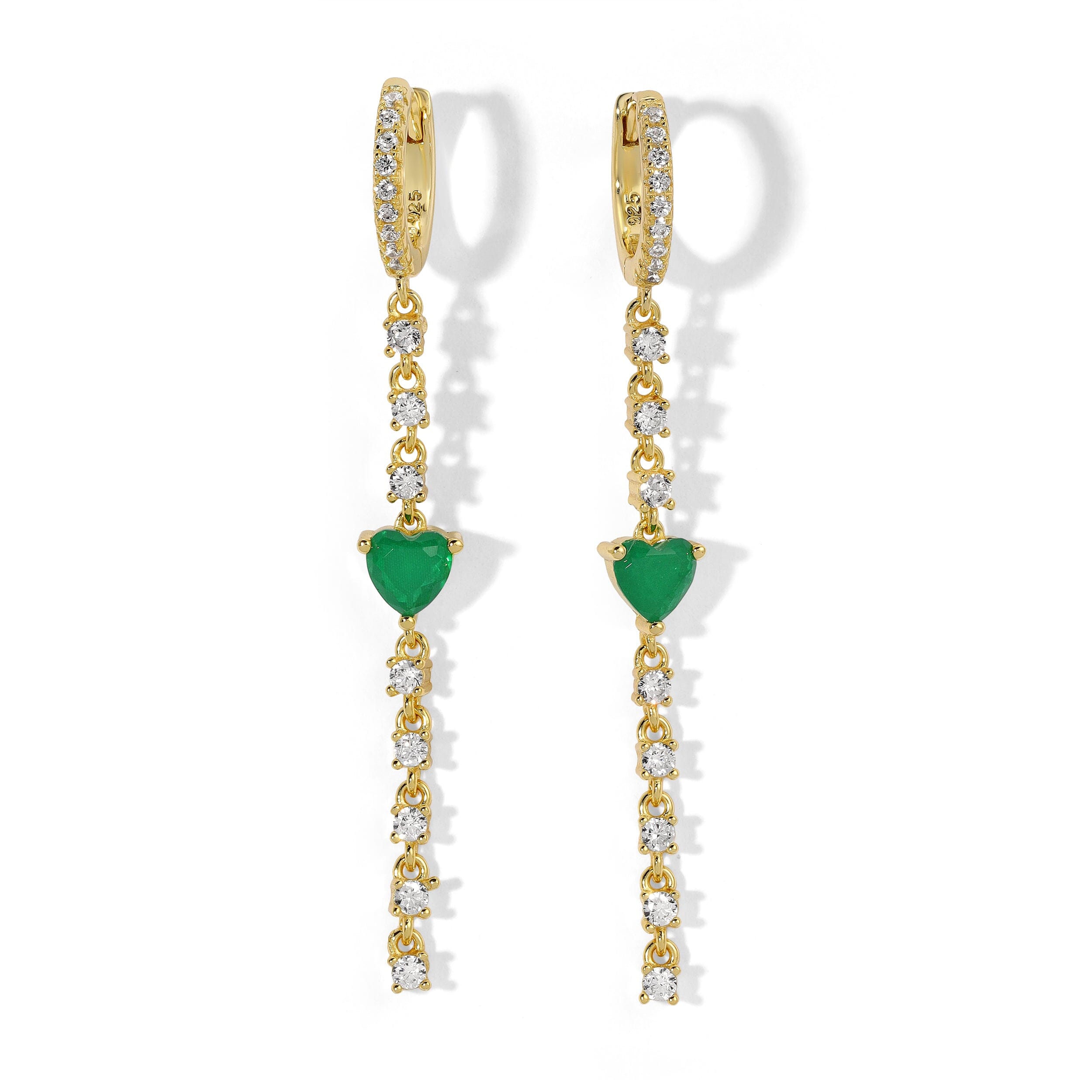 Happy Tears Gold & Emerald Earrings Earrings Bloo & Ro 